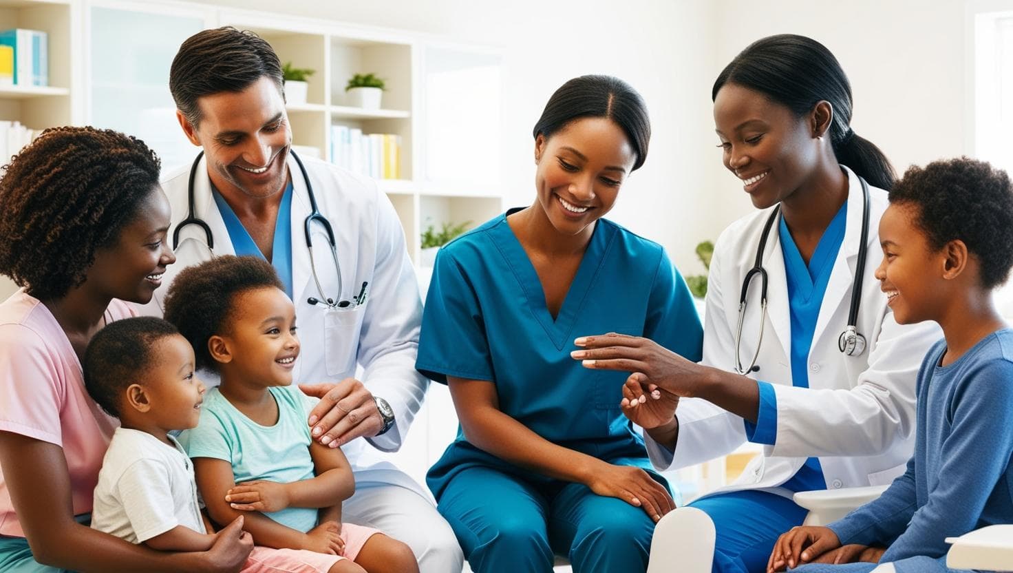 Doctor examining child patient